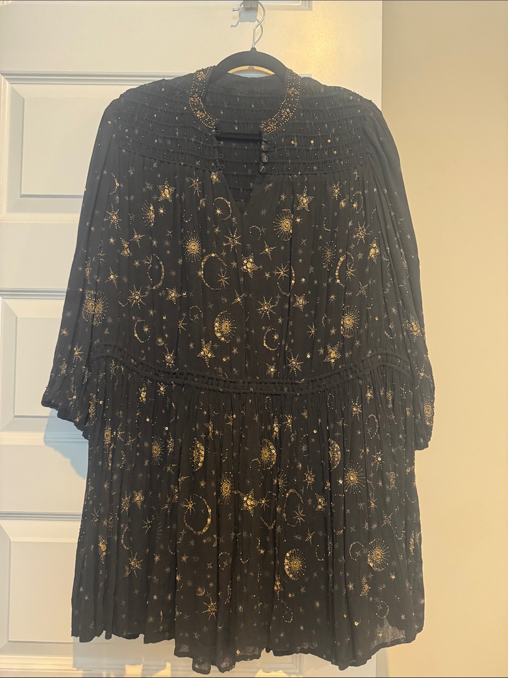 AllSaints Black Long-Sleeve Celestial Print Dress - Picture 5 of 12